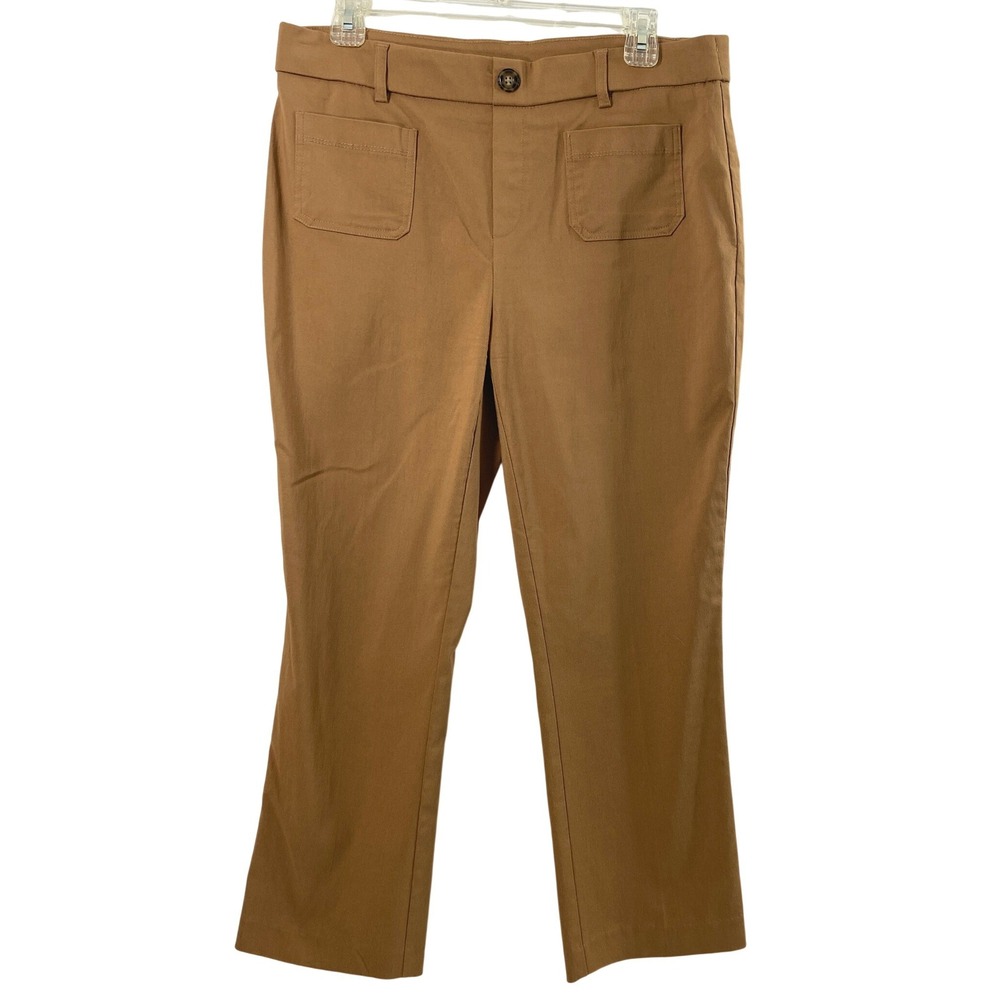Jules & Leopold Dress Pants Women M Brown Cropped Stretch Workwear Trousers